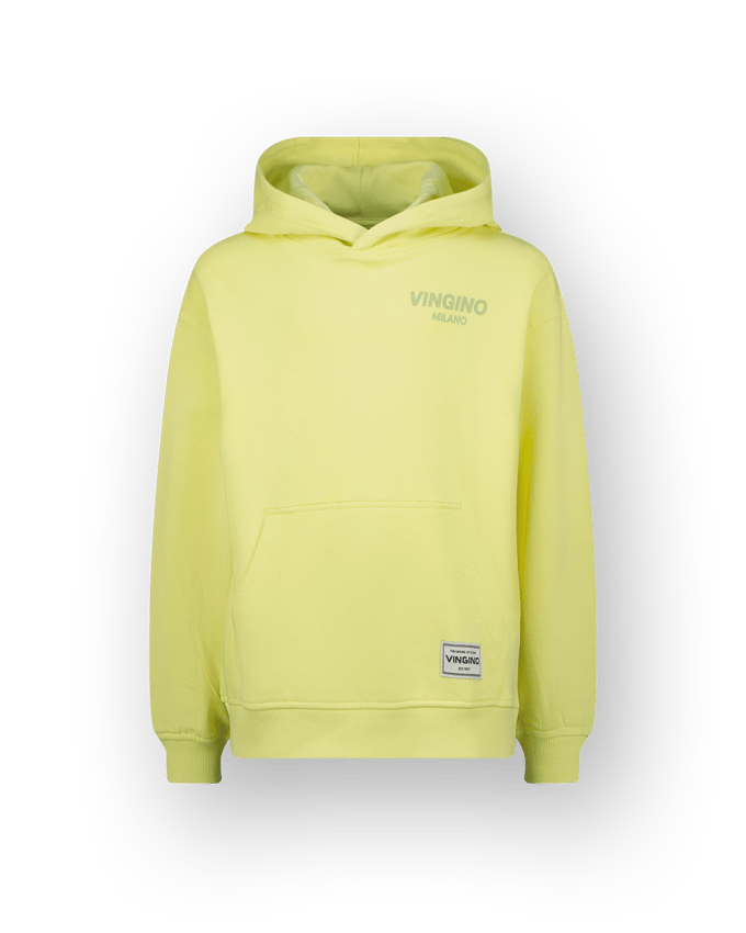 Vingino Boys Basic-hoody Sweater Pale Lime Yellow Maat: 2 | Sportkleding Outlet | kids | Geel