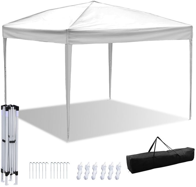 3x3 m Partytent Opvouwbaar Paviljoen Vouwtent Met Draagtas wit