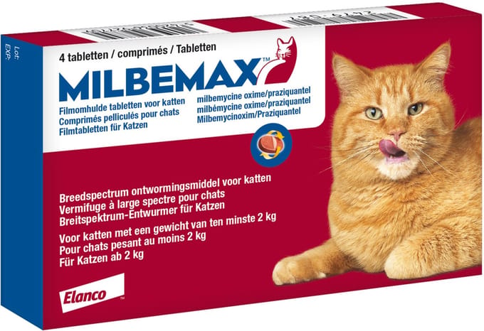 Milbemax Milbemax Kat Rund - Anti wormenmiddel - 4 tab 2 Tot 12 Kg