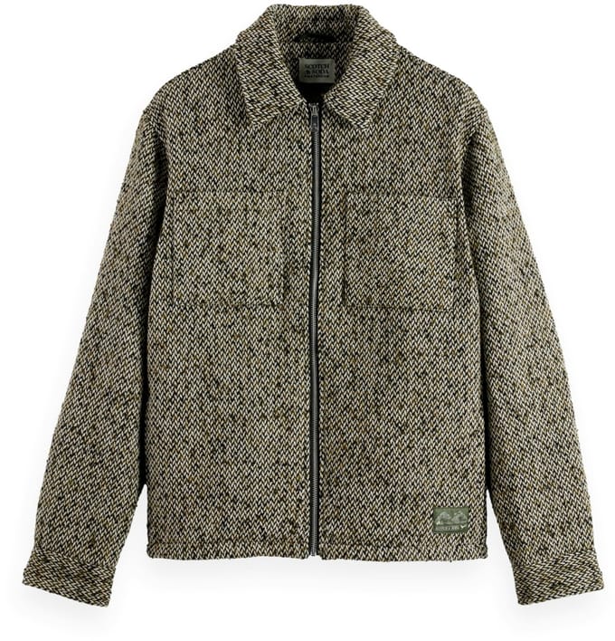 Scotch & Soda Multicoloured Tweed Wool-blend Overshirt Green / Beige Tweed Taglia: L | Giacche Outlet | Uomo | Verde