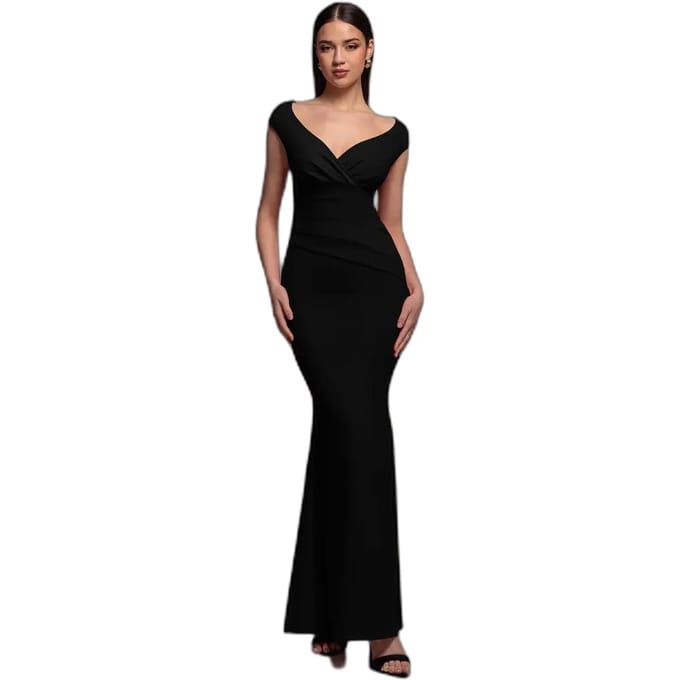 Damesjurk Goddiva Bardot Pleated