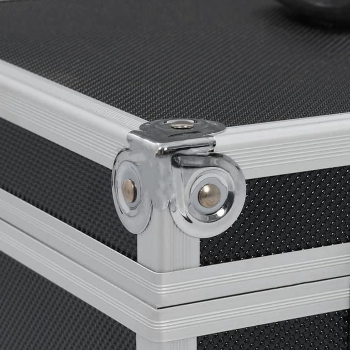 Grote Aluminium Make-up Koffer met 3 Lagen en Handvat