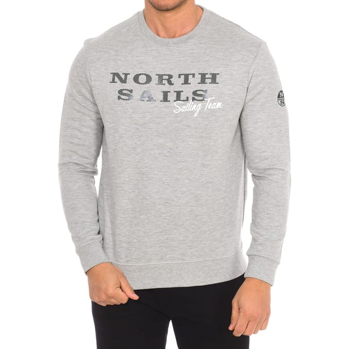 Heren sweatshirt met lange mouwen en ronde hals 9022970