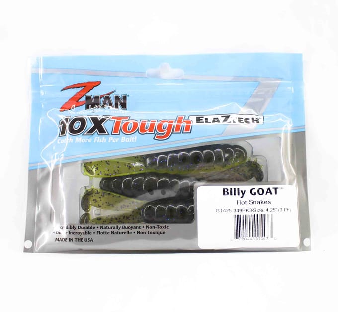 Leurre souple Zman Billy Goat 4,25 pouces 3/paquet Hot Snakes (5438)