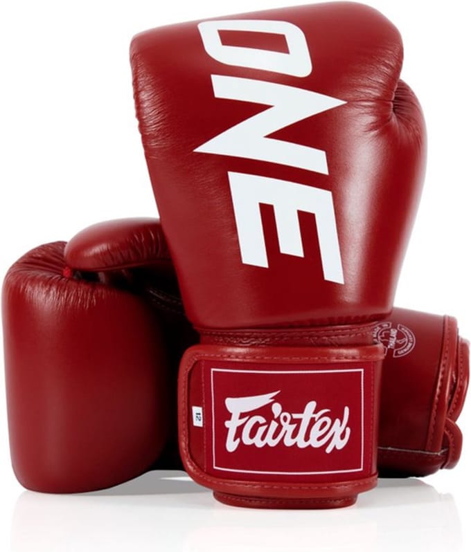 ONE Championship x Fairtex Bokshandschoenen - Leer - Rood 12 oz