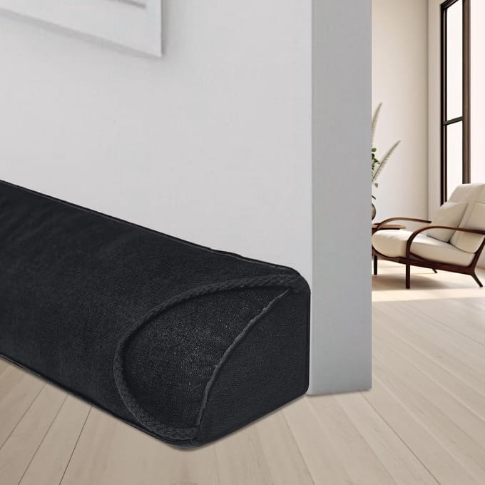 Tochtstopper Deur - Windstopper Isolatie - Energie Besparen - Triangular Ontwerp - 92 cm - Zwart