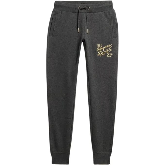Superdry - Luxe slimfit joggingbroek met metallic logo - Dames - Broeken