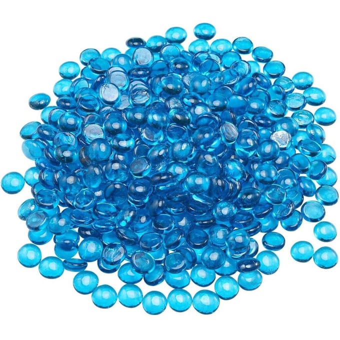 20LBS Vuurglas 3/4-Inch Haardglasstenen voor Vuurplaats Caribbean Blauw