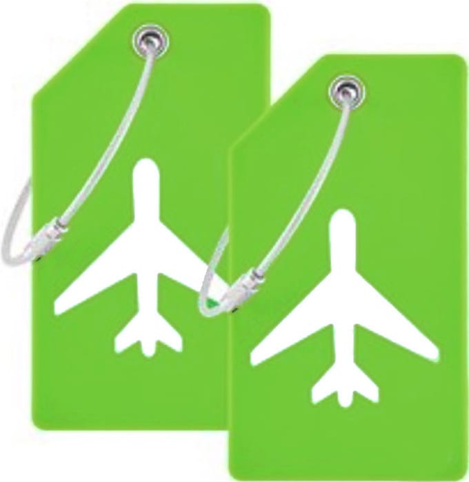 2x Bagagelabel - Sterke Siliconen Kofferlabels - Lime