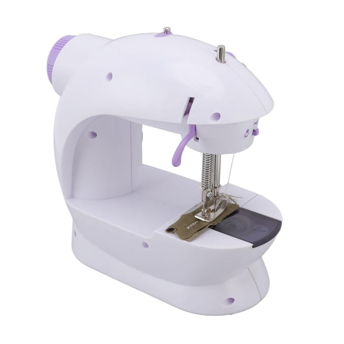 Handnaaimachine Geluidsarm Mini Draagbare Elektrische Naaimachine met LED-licht voor DIY EU Plug gray
