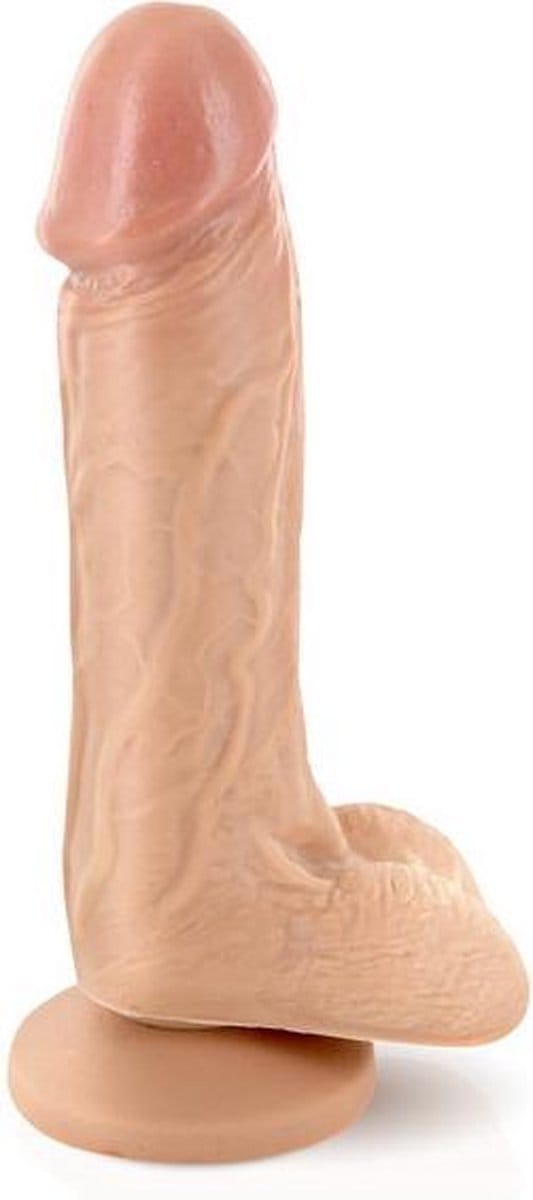 Heroes Dildo met zuignap 18 x 4,5 cm - Beige