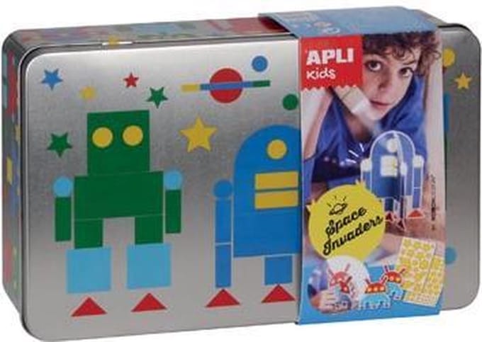 Apli Kids stickerspel robots metalen doos