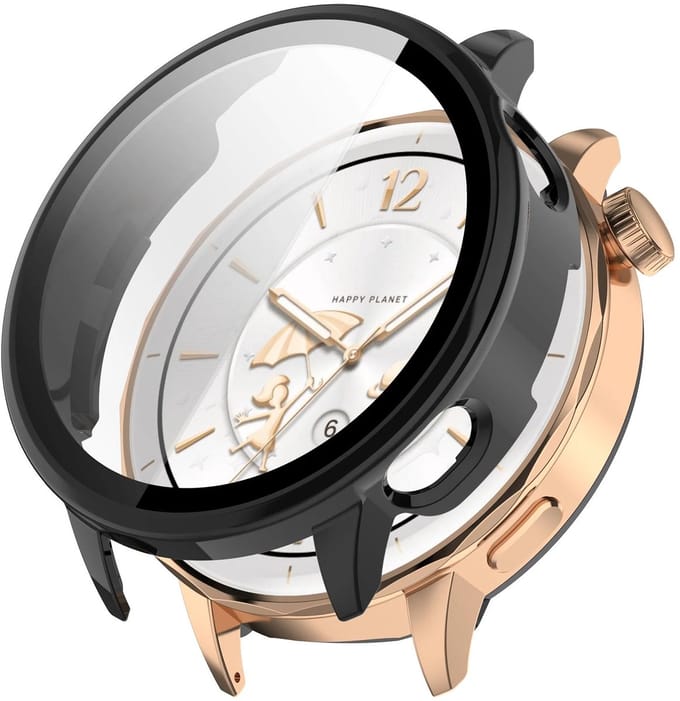 Strap-it Hard Case met Glas Zwart – Geschikt voor OnePlus Watch 3 - 43mm