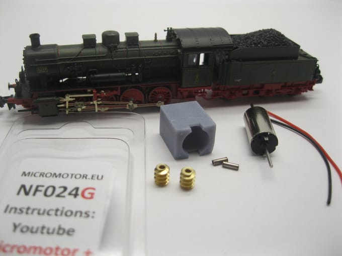 micromotor NF024G motor ombouwset voor Fleischmann BR 55 (DB DR DRG), KPEV G 8.1, PKP Tp 4, u.a.