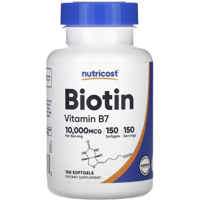 Nutricost, biotine, vitamine B7, 10 000 mcg, 150 gélules