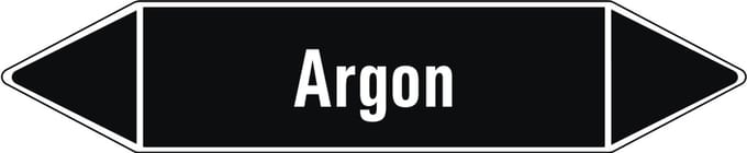 Argon leidingmarkering op vel, zwart 252 x 52 mm - 3 per vel