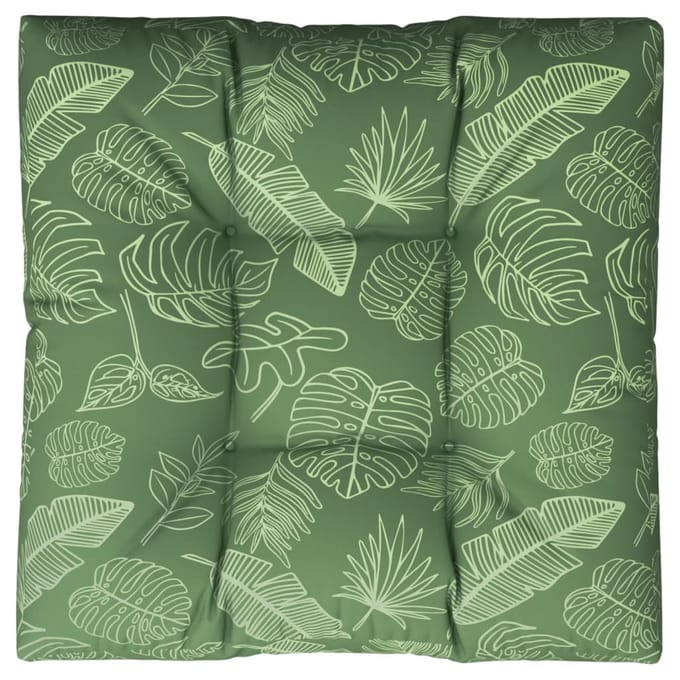 vidaXL - Palletkussen - bladpatroon - 70x70x12 - cm - stof