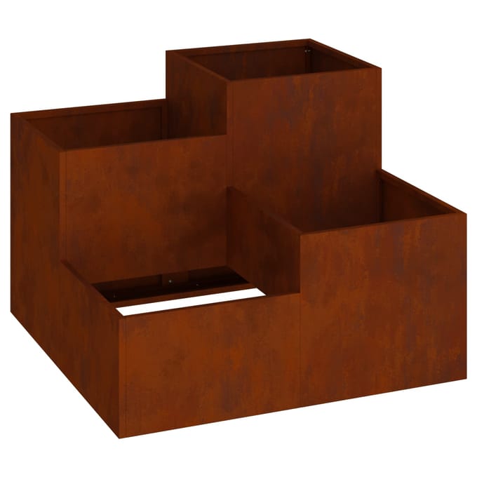 Tuinplanter Roestkleurig 80 x 80 x 60 cm Weerbestendig Staal