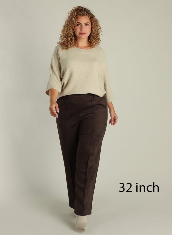 YEST CURVE Gwen Pants - Chocolate Brown - maat W0(46) / L32