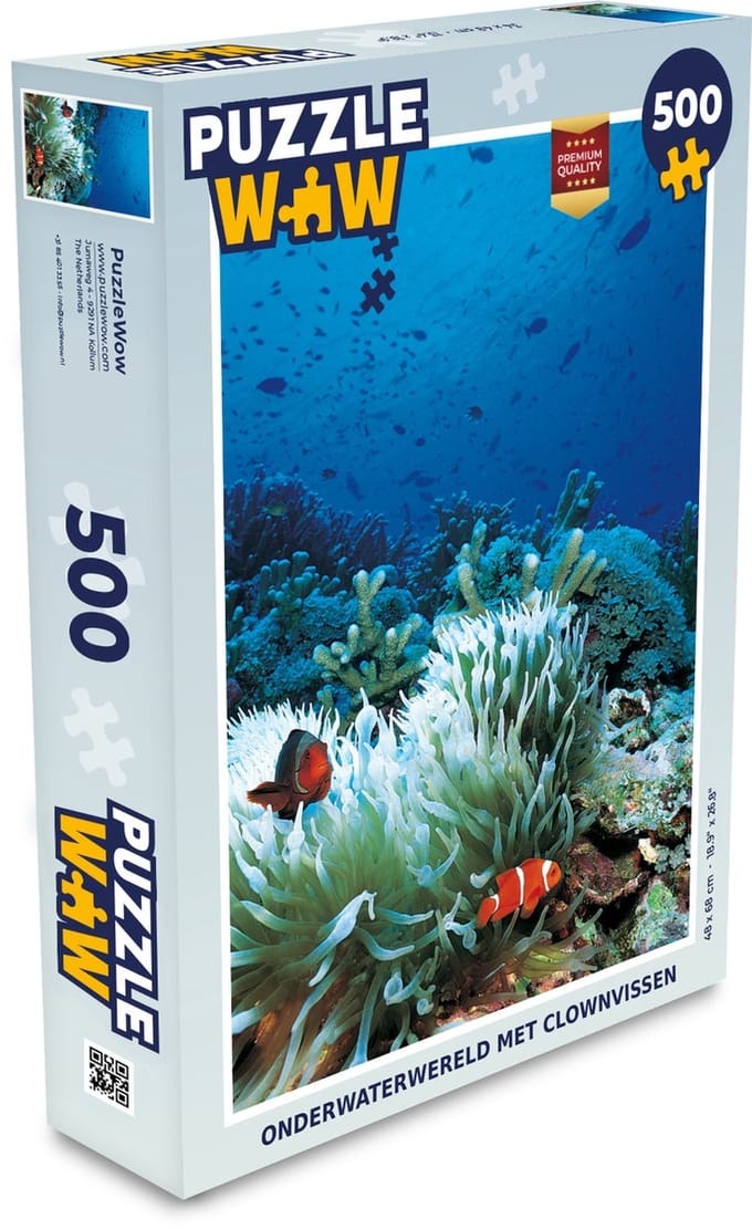 Puzzel Onderwaterwereld met clownvissen - Legpuzzel - Puzzel 500 stukjes