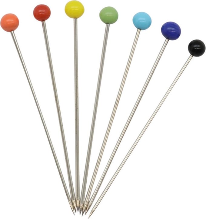 Glorex Spelden - met parel kopspelden/naaispelden - 3 cm - gekleurd - 100x stuks - hobby spelden