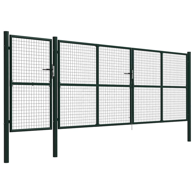 vidaXL Tuinpoort staal 500x150 cm groen