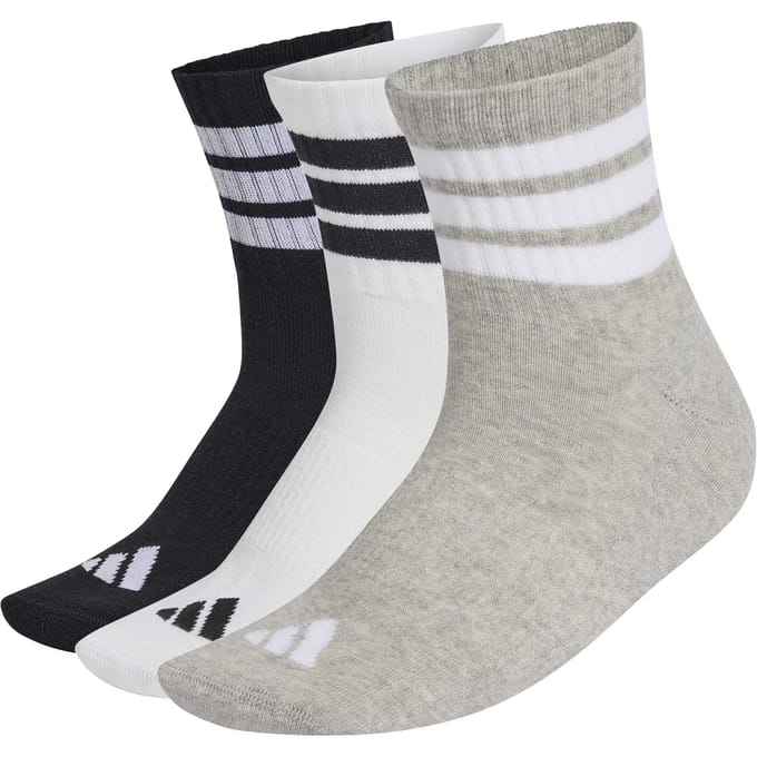 3 Adidas unisex sokken wit zwart - Maat 37/39