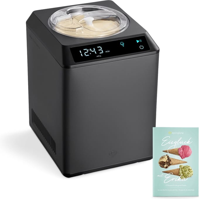 Springlane Zelfvriezende IJsmachine & Yoghurtmaker 2,5L - RVS ijsbeker - Erika
