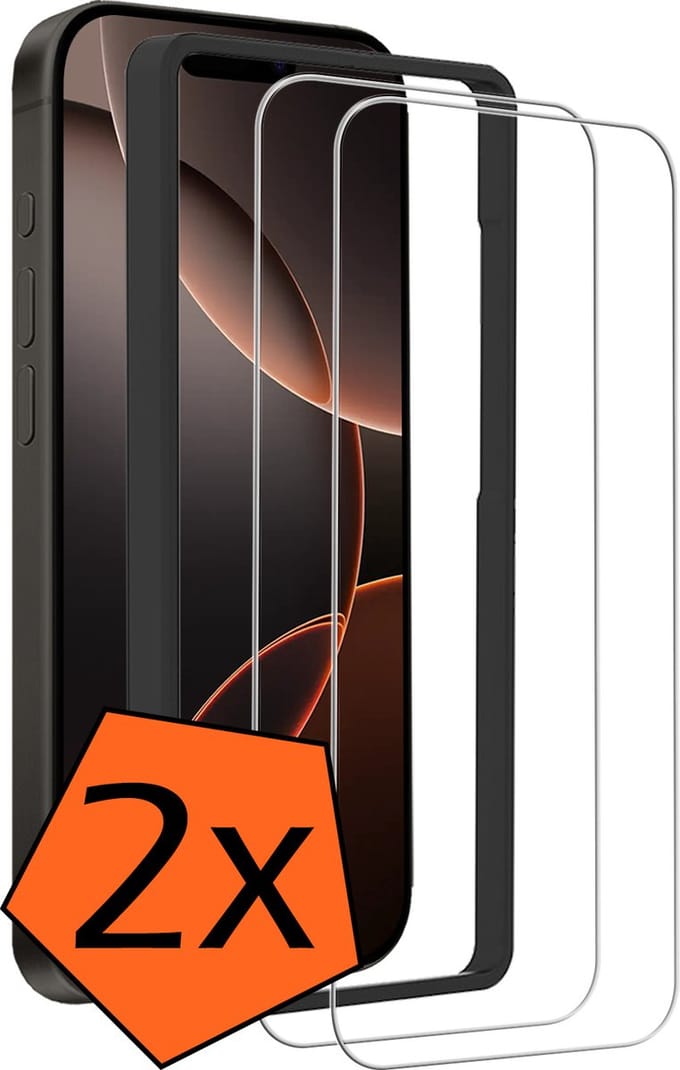 Screenprotector - 2 Stuks - Geschikt voor Apple iPhone 16 Pro Max - Met Installatie Frame - Gehard Glas - Beschermglas - Tempered Glass - Screen Protector