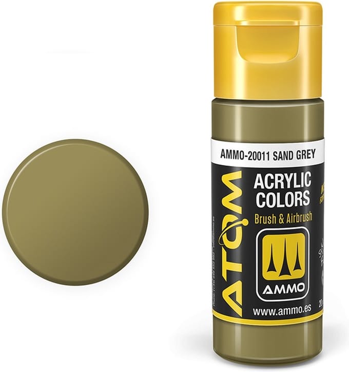 AMMO by Mig Jimenez Hobbyverf Acrylverf - MIG 20011 ATOM - Sand Grey - Acryl - 20ml Verf flesje - 20 ml