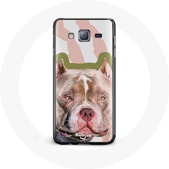 Coque pour Samsung Galaxy J3 Chien de Pitbull marron