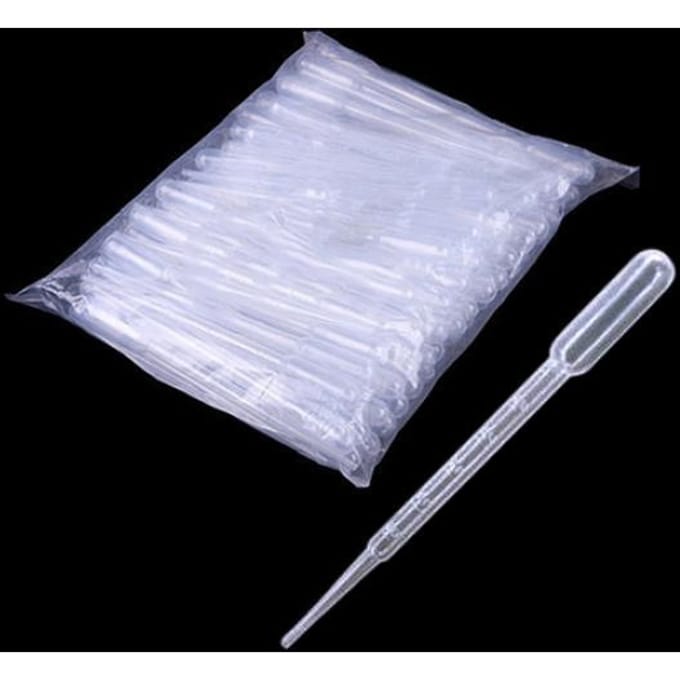 Pipettes de transfert graduées jetables en plastique de 3ml, ensemble de pailles compte-gouttes pour les yeux, 100 pièces white