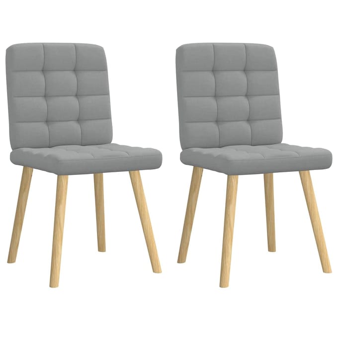 vidaXL - Eetkamerstoelen - 2 - st - stof - lichtgrijs