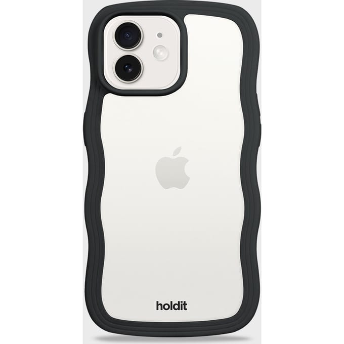 Phone Case Wavy Black/Transparent iPhone 12