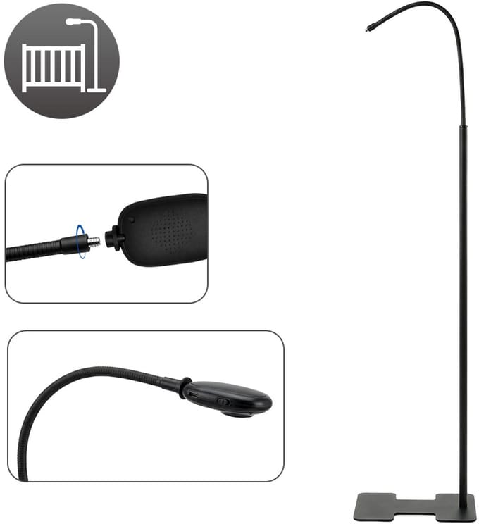 LUVION® Babyfoonhouder met Vloerstandaard - Universele Schroefaansluiting - Zwart