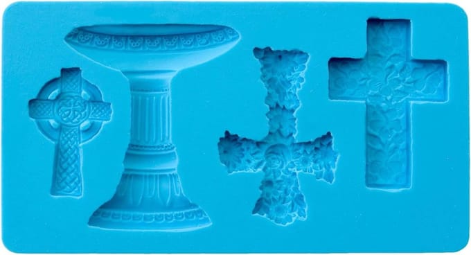 3D Fondant Mould Kruisjes Silicone Blauw - Groot Formaat 125 x 8 cm