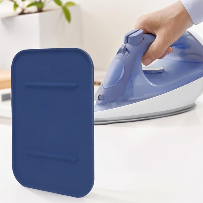 Strijkijzer Steunmat - Hittebestendige Houder - Veilig Strijken - Antislip Stabiliteit - 22x15cm - Blauw