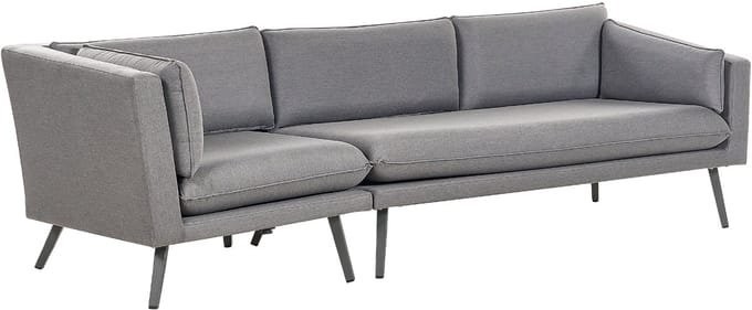 LORETELLO - Tuinbank 3-zits - Grijs - Links - Polyester
