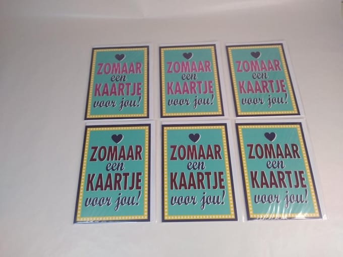 Wenskaarten Wenskaarten - zomaar - set van 6 dubbele kaarten - inclusief enveloppen