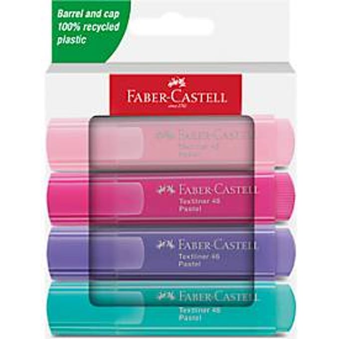 Faber-Castell tekstmarker 46 - 4 stuks - pastel - FC-254654
