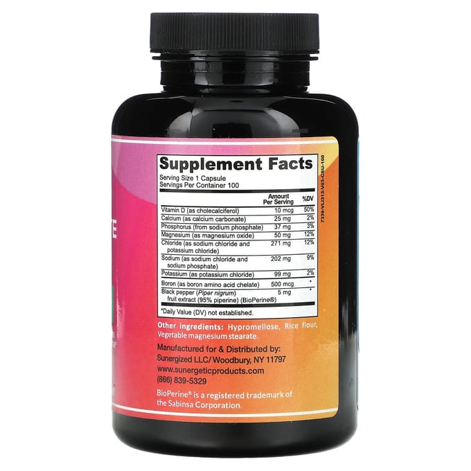 Sunergetic, premium elektrolytenformule, 100 capsules