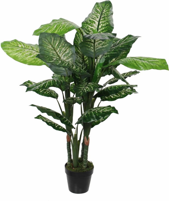Groene Dieffenbachia kunstplant 120 cm in pot - Kunstplanten/nepplanten