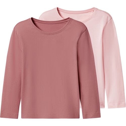 LUPILU Set van 2 kinder longsleeves (Lichtroze/roze, 122/128)