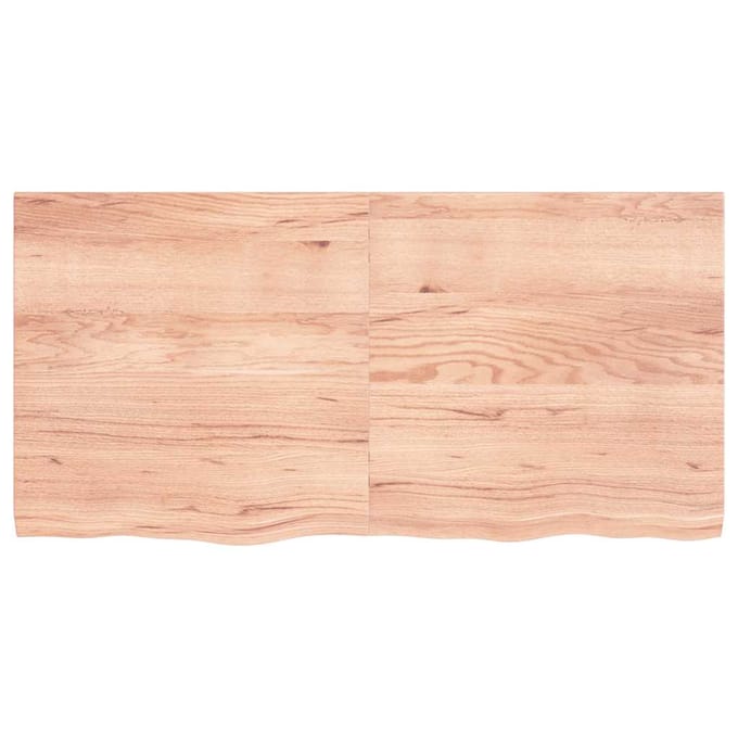 vidaXL - Wandschap - 120x60x(2-4)cm - behandeld - massief - eikenhout - lichtbruin
