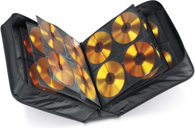 CD Bag with Care Cloth for 304 Discs Storage Black - Hama
