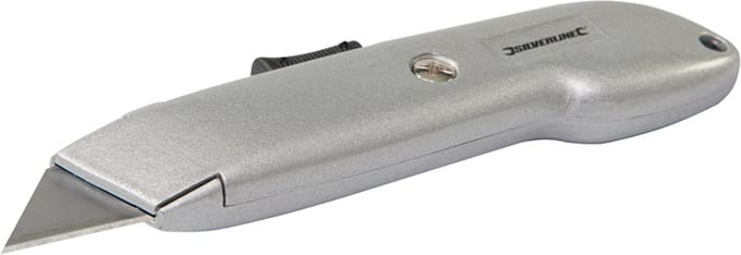 Silverline Automatisch intrekbaar stanleymes - extra veilig - 140 mm - lichtgewicht