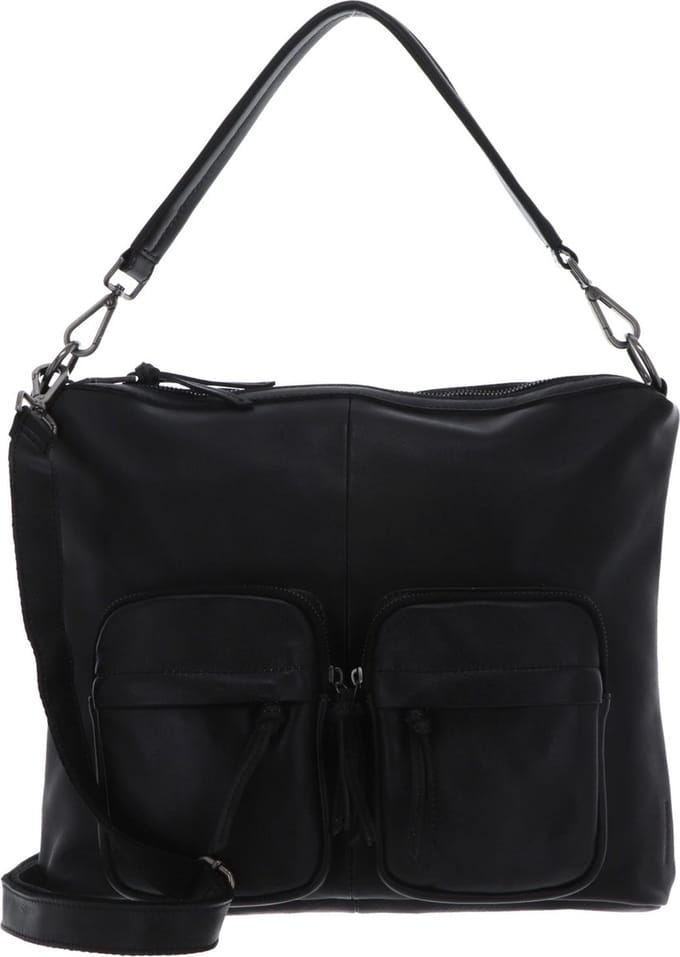 FREDsBRUDER Leren Schoudertas Jola Noon Shoulder Bag Black Zwart