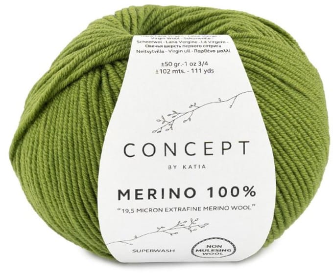 Katia Concept Merino 100% - 88 grasgroen - Wol Garen