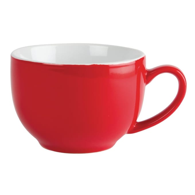 Olympia Café cappuccinokoppen rood 34cl (12 stuks)