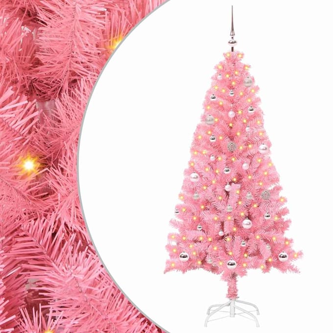 vidaXL - Kerstboom - Roze - 150 - cm - PVC